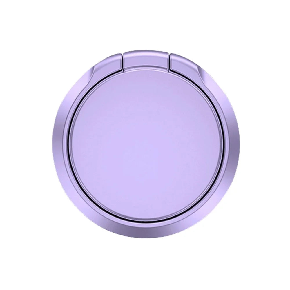 Solid Color Zinc Alloy Finger Ring Grip Stand Phone Finger Holder Kickstand - Purple - 1