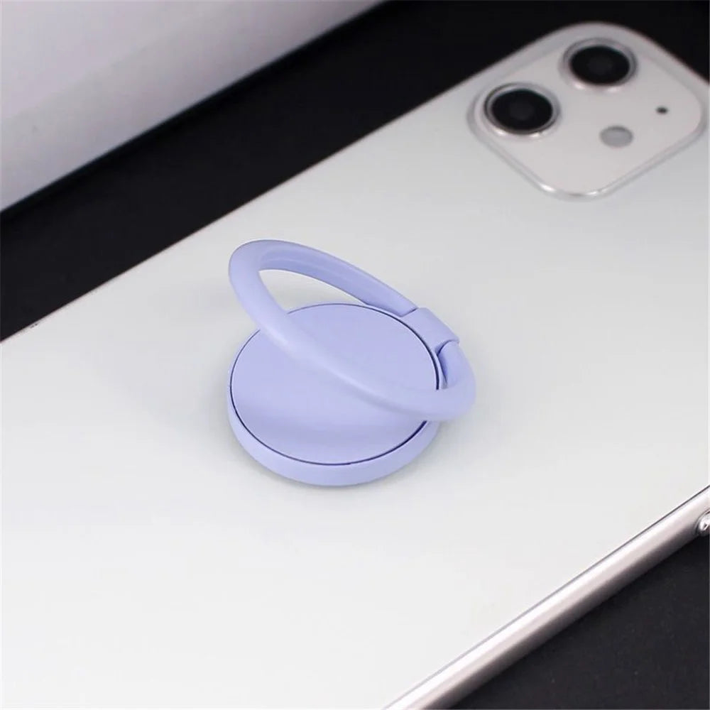 Solid Color Zinc Alloy Finger Ring Grip Stand Phone Finger Holder Kickstand - Purple - 2