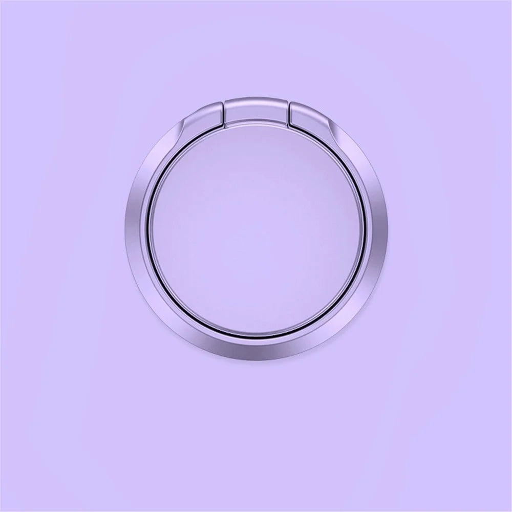 Solid Color Zinc Alloy Finger Ring Grip Stand Phone Finger Holder Kickstand - Purple - 4