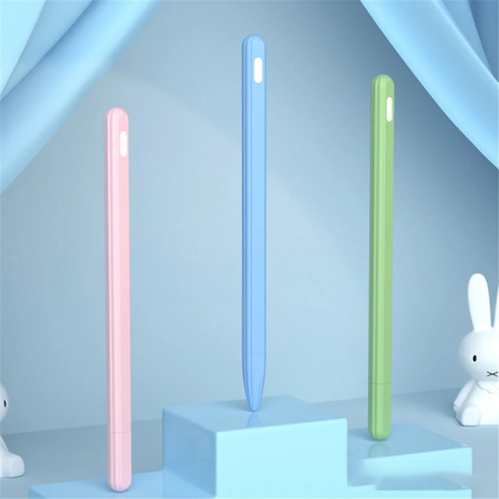 For Apple Pencil Pro / Pencil (2nd Generation) Anti-Slip Liquid Silicone Stylus Pen Sleeve Stylus Pen Cover - White - 2