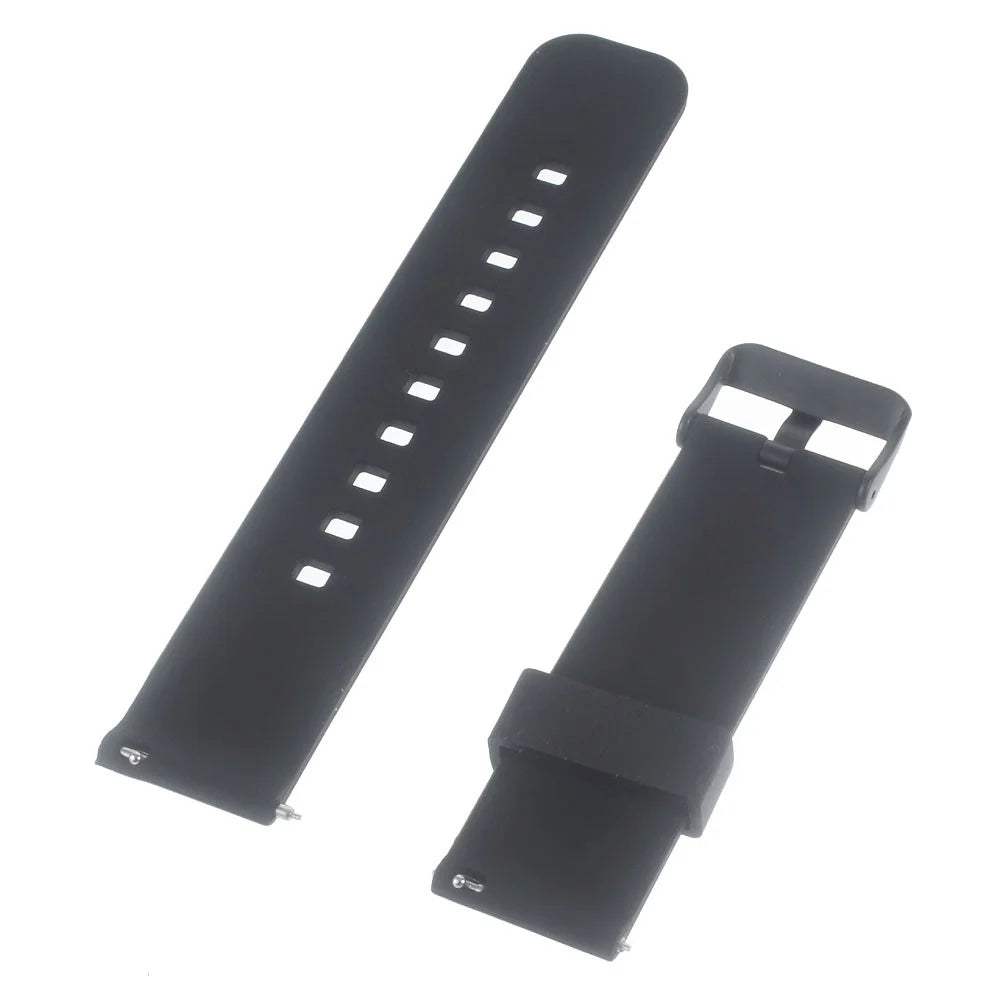 22mm Silicone Watchband with Metal Clasp for Samsung Gear 2 R380 / Pebble Time / LG G Watch W100 W110 / Asus Zenwatch - Black - 2