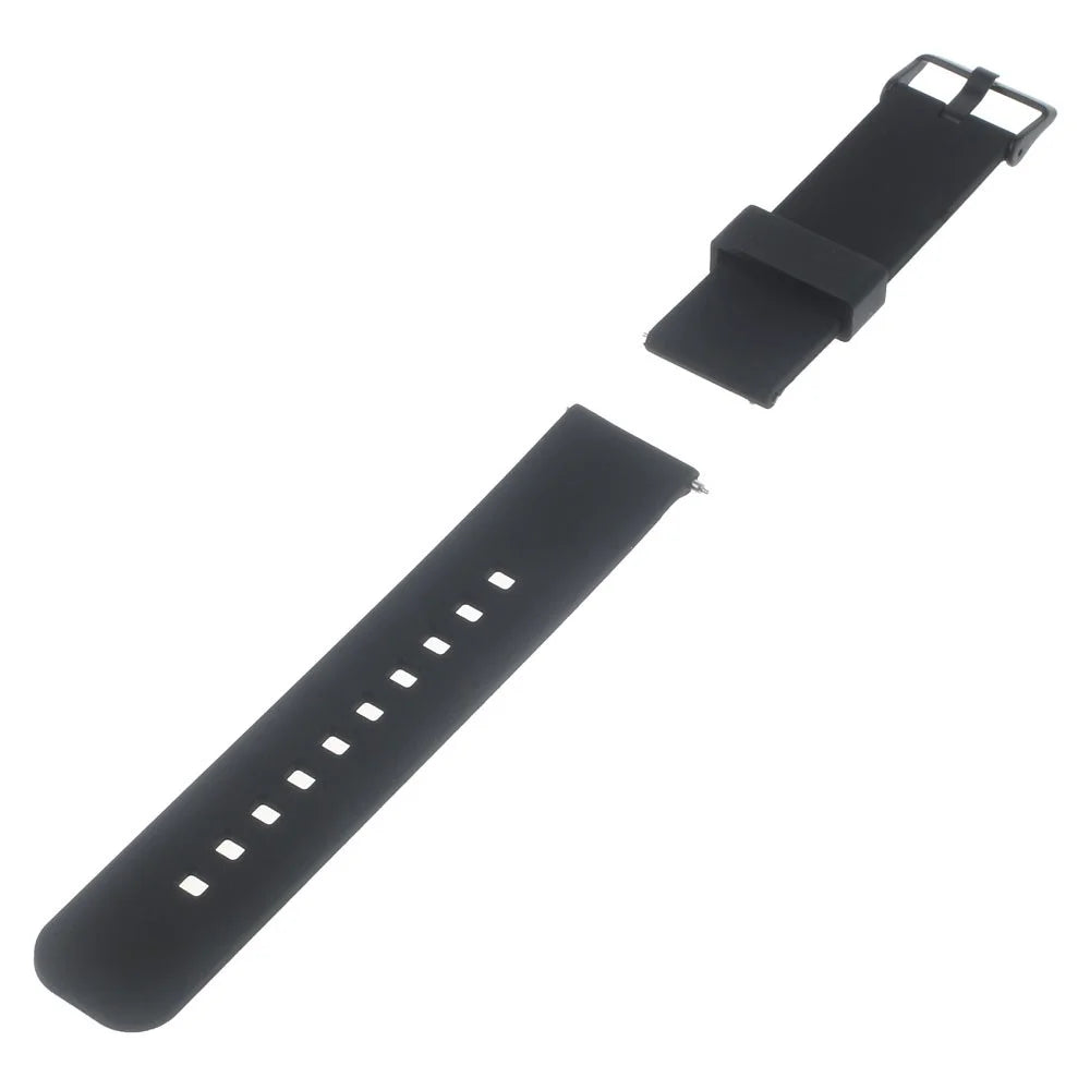 22mm Silicone Watchband with Metal Clasp for Samsung Gear 2 R380 / Pebble Time / LG G Watch W100 W110 / Asus Zenwatch - Black - 3