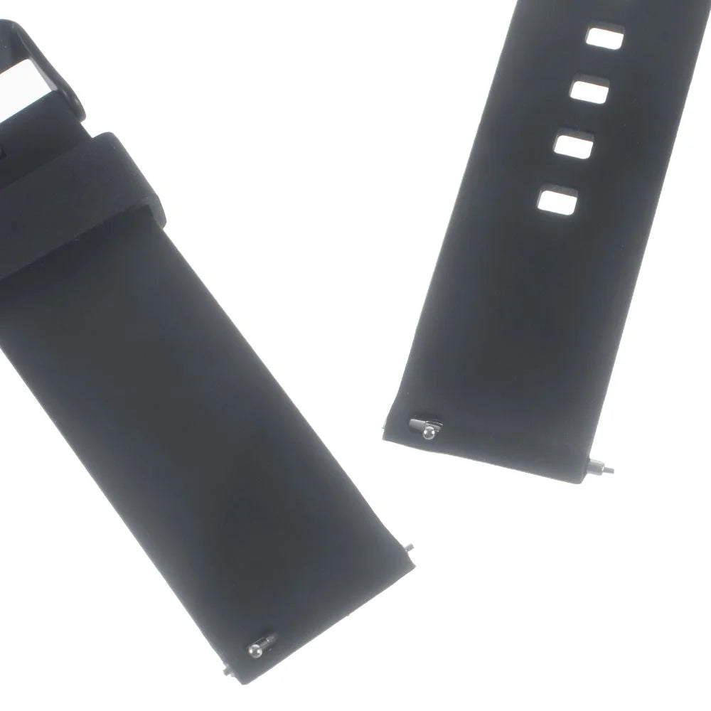22mm Silicone Watchband with Metal Clasp for Samsung Gear 2 R380 / Pebble Time / LG G Watch W100 W110 / Asus Zenwatch - Black - 5