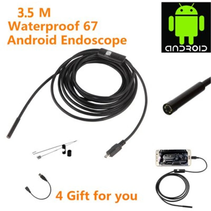 3.5m Tough Cable AN97 Waterproof Micro USB Endoscope Snake Tube Inspection Camera for Android Phone with OTG - 7