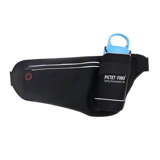 PICTET.FINO (RH23) Outdoor Sports Belt Waist Pack with Water Bottle Holder - Black - 1