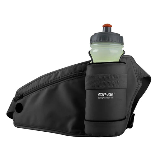 PICTET.FINO (RH23) Outdoor Sports Belt Waist Pack with Water Bottle Holder - Black - 2