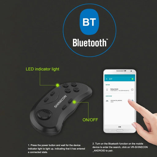 VR SHINECON Bluetooth-compatible Remote Control Game Handle Wireless Shutter - 2