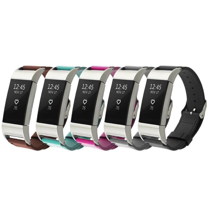 Genuine Leather Watchband for Fitbit Charge 2 - Black - 5