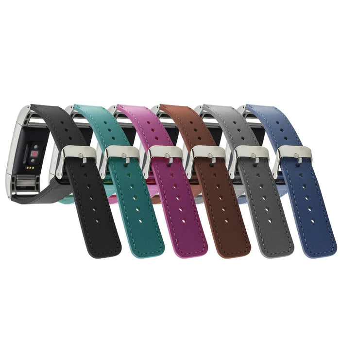 Genuine Leather Watchband for Fitbit Charge 2 - Black - 6