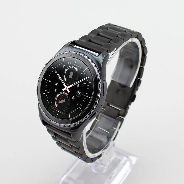 Stainless Steel Watch Band Folding Clasp Metal Strap for Samsung Gear S3 Frontier / S3 Classic - Black - 4