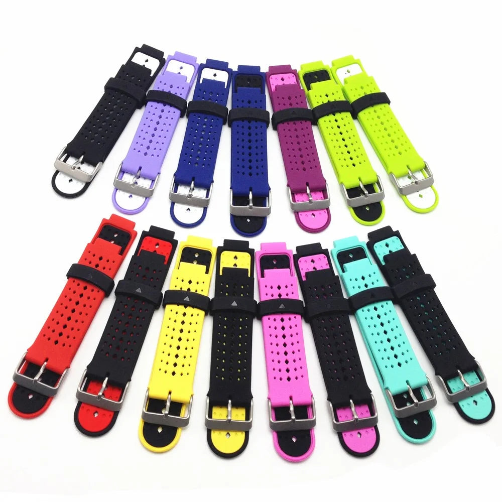 Universal Silicone Watch Strap Dual Color Wrist Band for Garmin Forerunner 220/230/235/630/620/735 - Black / White - 2