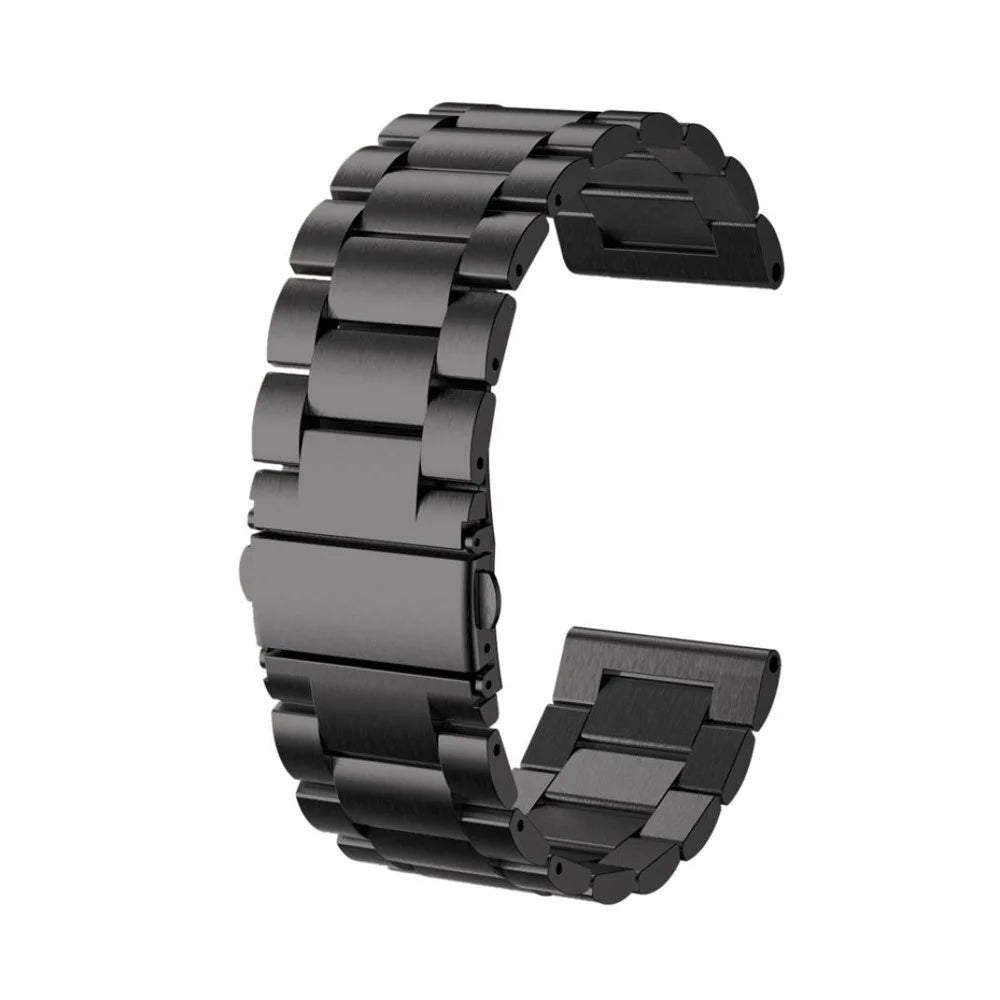Stainless Steel Watch Band for Garmin Fenix 3., Three-bead Folding Clasp Watch Strap Replacement - Black - 1