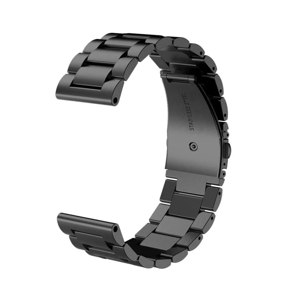 Stainless Steel Watch Band for Garmin Fenix 3., Three-bead Folding Clasp Watch Strap Replacement - Black - 3