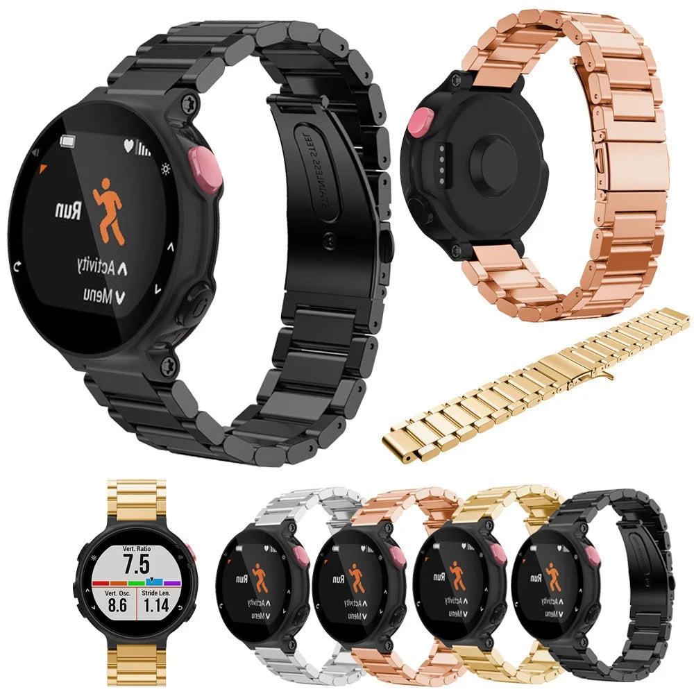 316 Stainless Steel Watch Band for Garmin Forerunner 630 620 220 230 235 735 - Black - 7