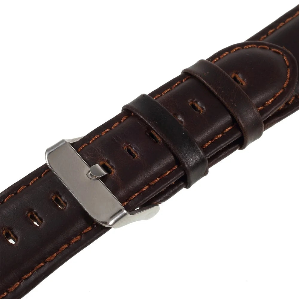 Vintage Crazy Horse Leather Watch Strap with Lugs Adapters for Apple Watch Series 11 10 42mm / 9 8 7 41mm / SE3 SE2 SE 6 5 4 40mm / 3 2 1 38mm - Coffee - 5