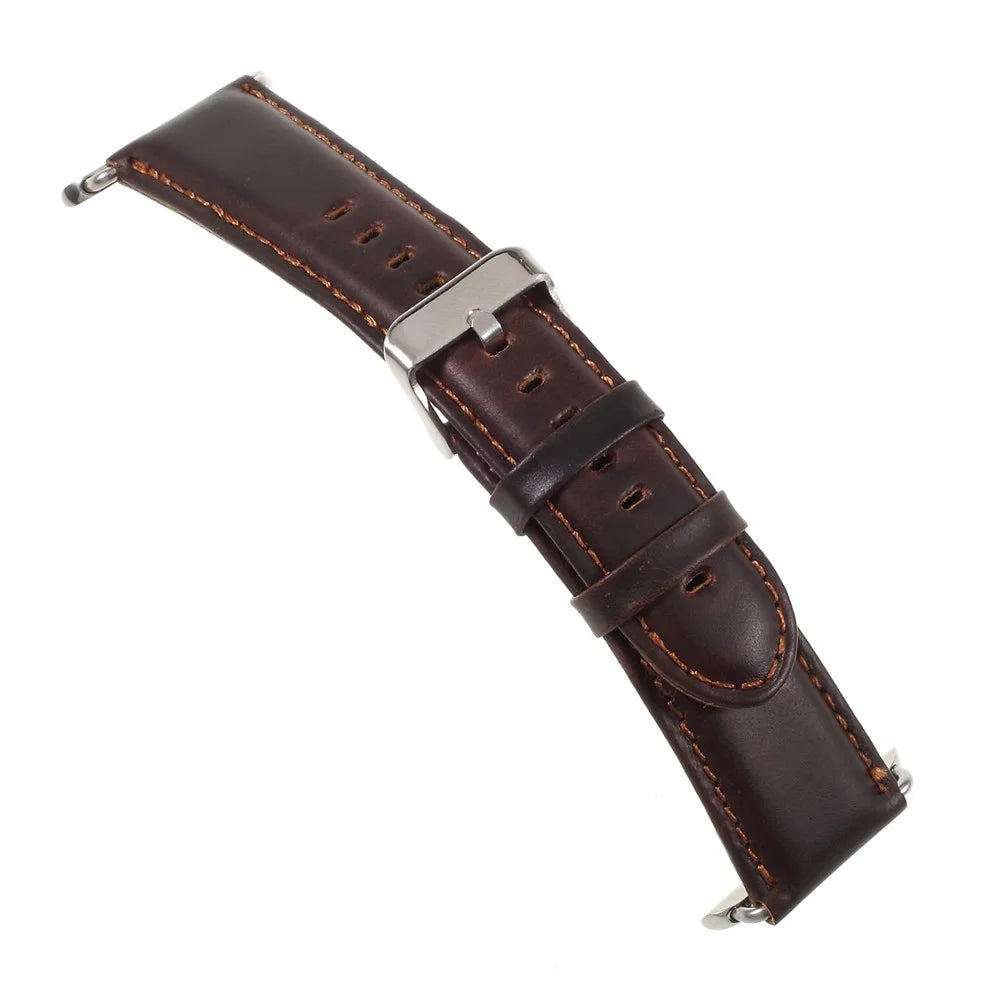 Vintage Crazy Horse Leather Watch Strap with Lugs Adapters for Apple Watch Series 11 10 42mm / 9 8 7 41mm / SE3 SE2 SE 6 5 4 40mm / 3 2 1 38mm - Coffee - 7
