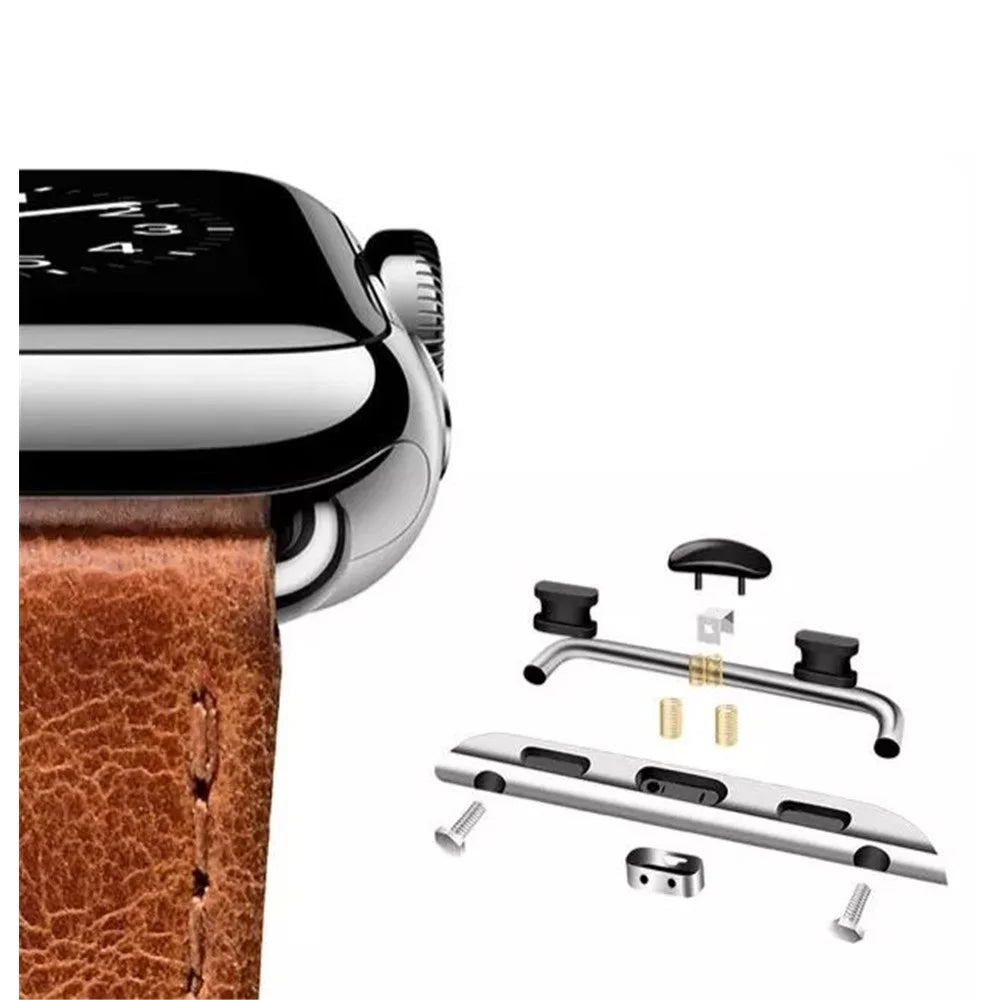 Crazy Horse Texture Retro Leather Watch Strap with Lugs Adapters for Apple Watch Ultra 3 2 1 49mm / Series 11 10 46mm / 9 8 7 45mm / SE3 SE2 SE 6 5 4 44mm / 3 2 1 42mm - Brown - 4