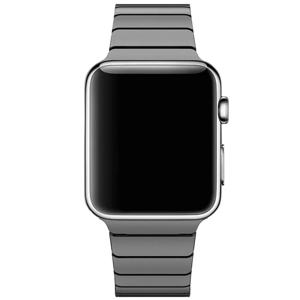 Stainless Steel Link Chain Watch Band with Butterfly Buckle for Apple Watch Series 11 10 42mm / 9 8 7 41mm / SE3 SE2 SE 6 5 4 40mm / 3 2 1 38mm - Black - 2
