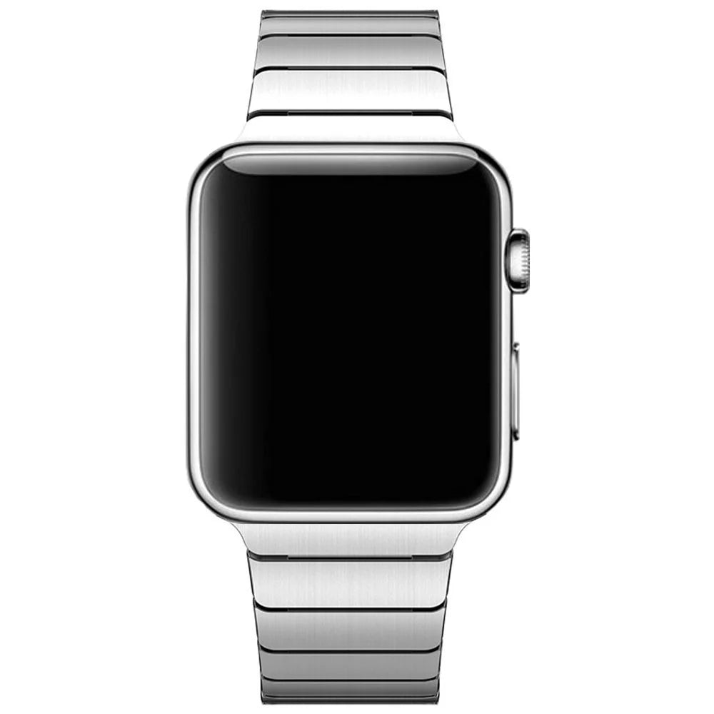 Butterfly Buckle Stainless Steel Watch Band Link Bracelet for Apple Watch Ultra 3 2 1 49mm / Series 11 10 46mm / 9 8 7 45mm / SE3 SE2 SE 6 5 4 44mm / 3 2 1 42mm - Silver Color - 4
