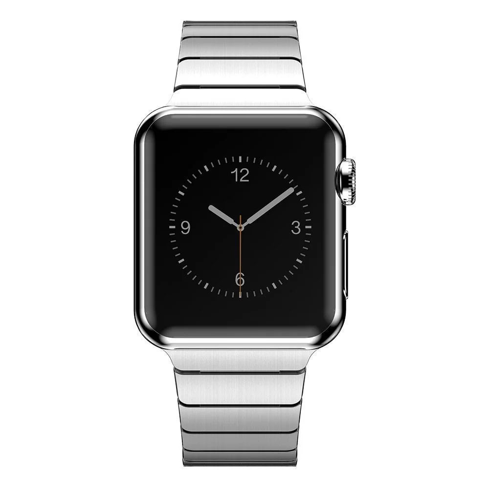 Butterfly Buckle Stainless Steel Watch Band Link Bracelet for Apple Watch Ultra 3 2 1 49mm / Series 11 10 46mm / 9 8 7 45mm / SE3 SE2 SE 6 5 4 44mm / 3 2 1 42mm - Silver Color - 5