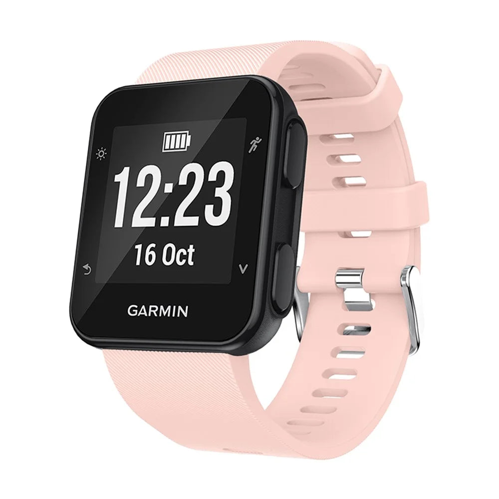 For Garmin Forerunner 35 Silicone Watch Band Pin Buckle Wrist Strap - Pink - 3