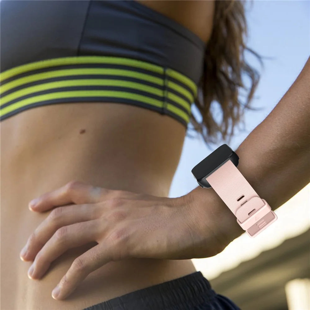 For Garmin Forerunner 35 Silicone Watch Band Pin Buckle Wrist Strap - Pink - 5