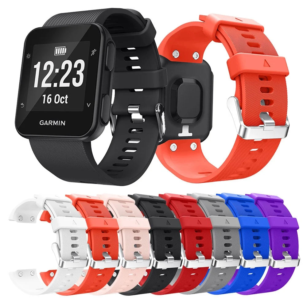 For Garmin Forerunner 35 Silicone Watch Band Pin Buckle Wrist Strap - Pink - 6