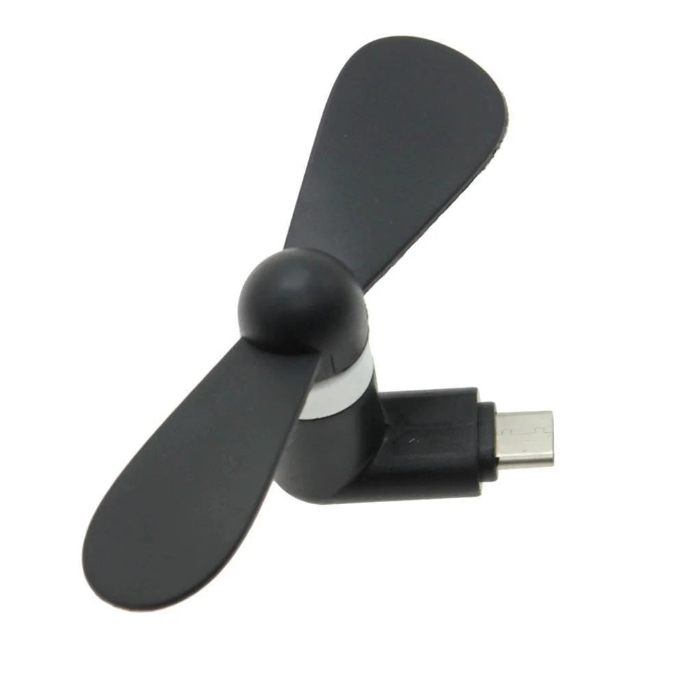 Mini Portable Two Blades OTG USB 3.1 Type C Cooling Fan for Samsung Galaxy S8/LG G6 Etc. - Black - 4