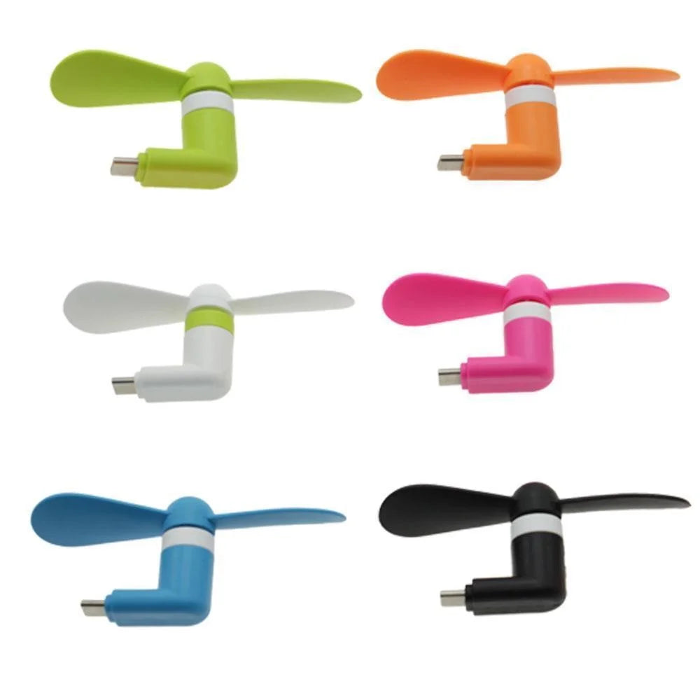 Mini Portable Two Blades OTG USB 3.1 Type C Cooling Fan for Samsung Galaxy S8/LG G6 Etc. - Black - 6