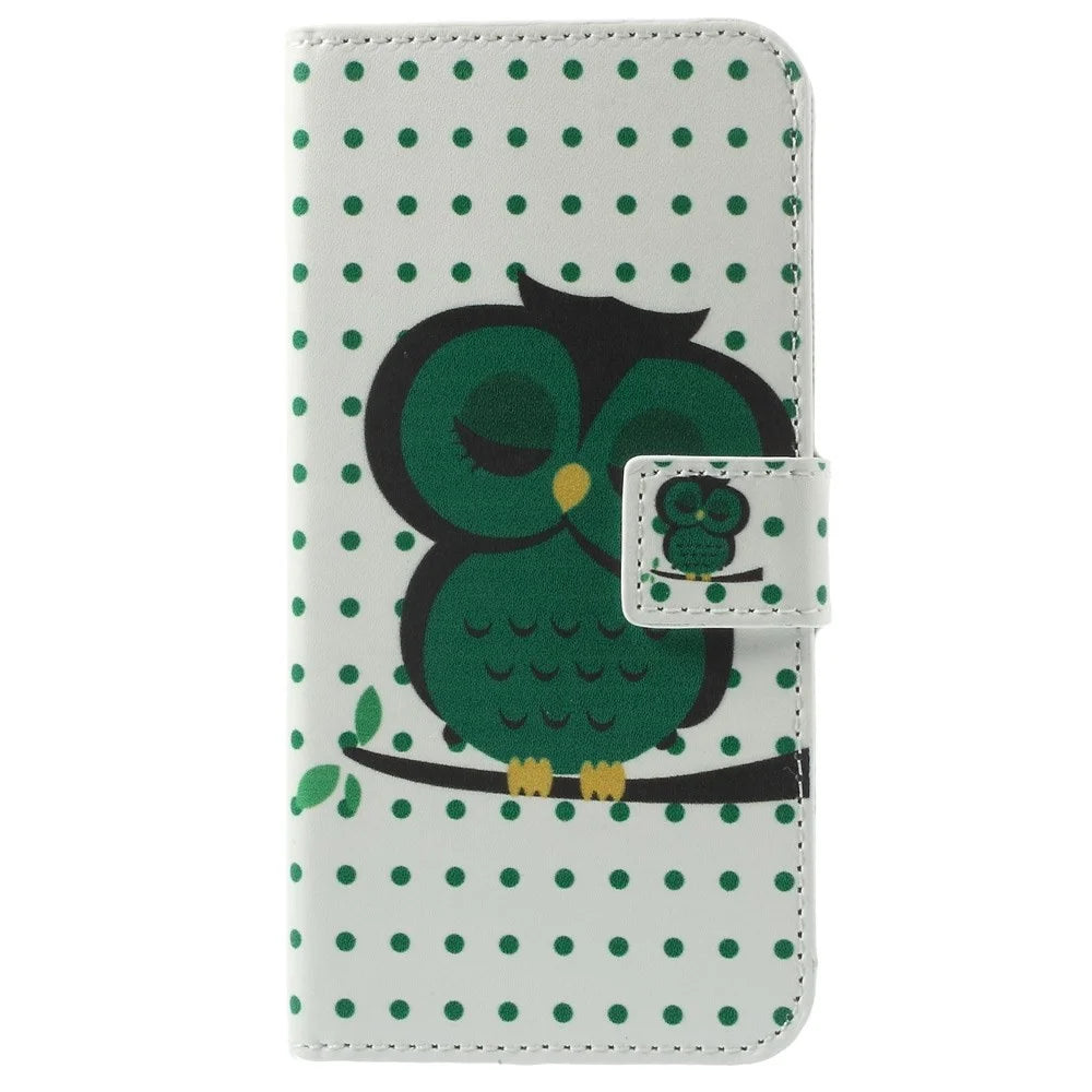 Polka Dots & Owl Leather Wallet Stand Cover for iPhone 6s / 6 4.7 inch - 3