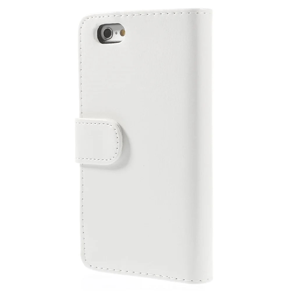 Crazy Horse Texture Folio Leather Wallet Stand Shell for iPhone 6 / 6s - White - 2