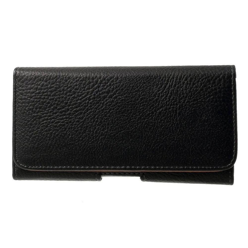 Black for Samsung Galaxy Note 8 / iPhone 8 Plus / 7 Plus Leather Holster Pouch Litchi Texture, Size: 15.8 x 8.5 x 1.8cm - 1