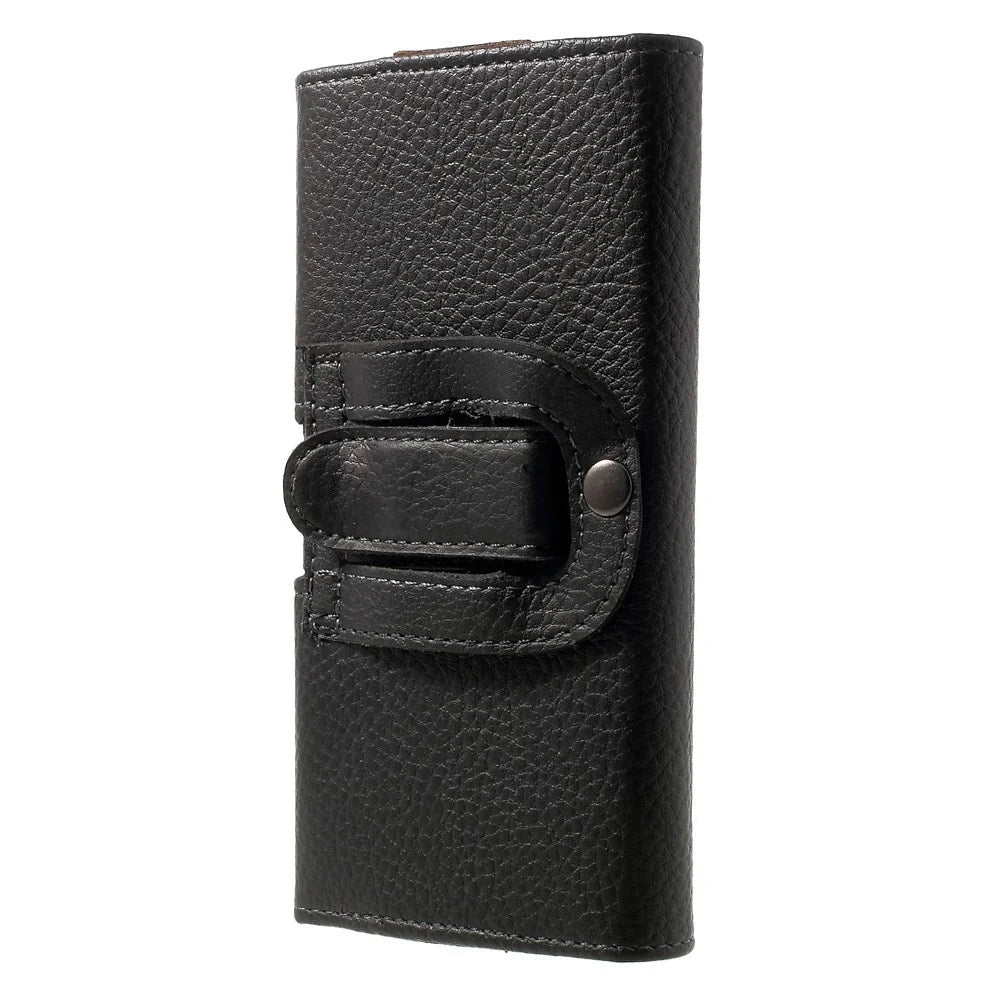 Black for Samsung Galaxy Note 8 / iPhone 8 Plus / 7 Plus Leather Holster Pouch Litchi Texture, Size: 15.8 x 8.5 x 1.8cm - 4