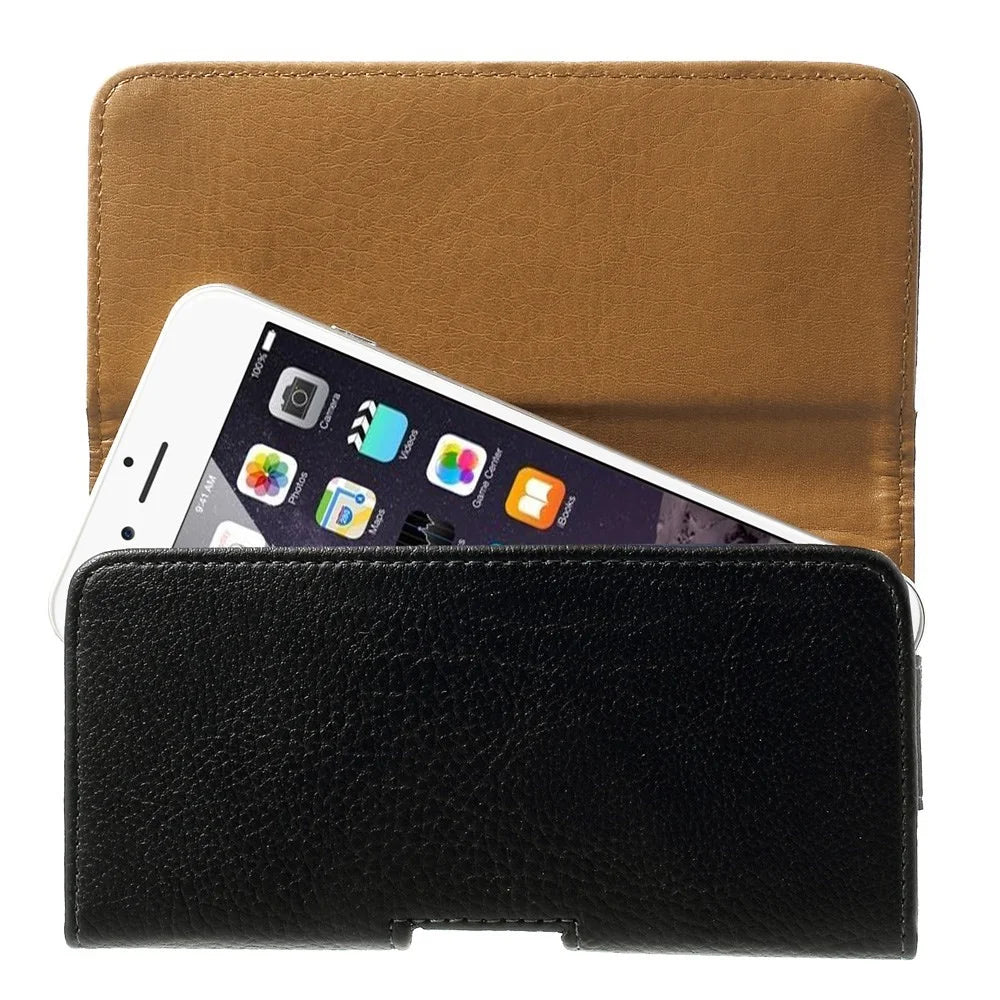 Black for Samsung Galaxy Note 8 / iPhone 8 Plus / 7 Plus Leather Holster Pouch Litchi Texture, Size: 15.8 x 8.5 x 1.8cm - 5