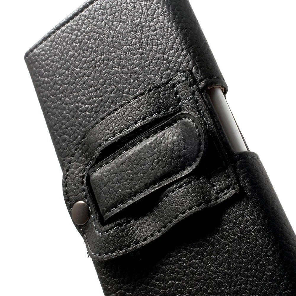 Black for Samsung Galaxy Note 8 / iPhone 8 Plus / 7 Plus Leather Holster Pouch Litchi Texture, Size: 15.8 x 8.5 x 1.8cm - 6