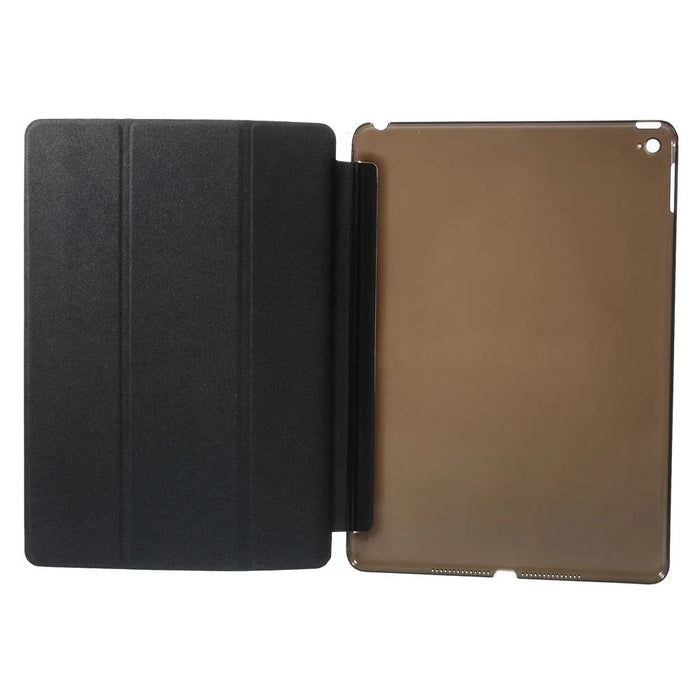 For iPad 9.7-inch (2018)/9.7-inch (2017)/Air 2/Air Tri-fold Stand Leather Cell Phone Casing - Black - 6