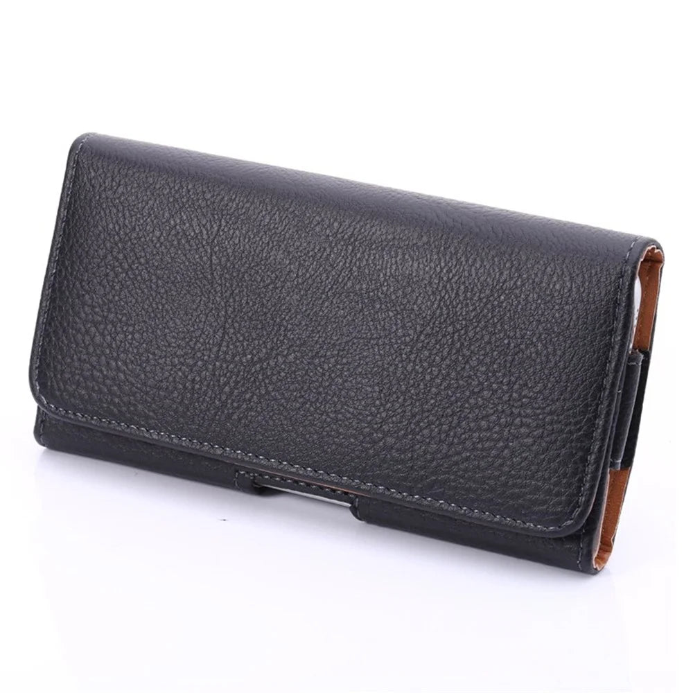 Lychee Texture Hidden Magnetic Flip Waistband Holster for iPhone 8 Plus / 7 Plus /  Galaxy Note 8 - Black - 1