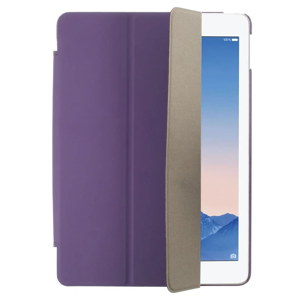 Tri-fold Stand Smart Leather Cover for iPad Air 2 - Purple - 4
