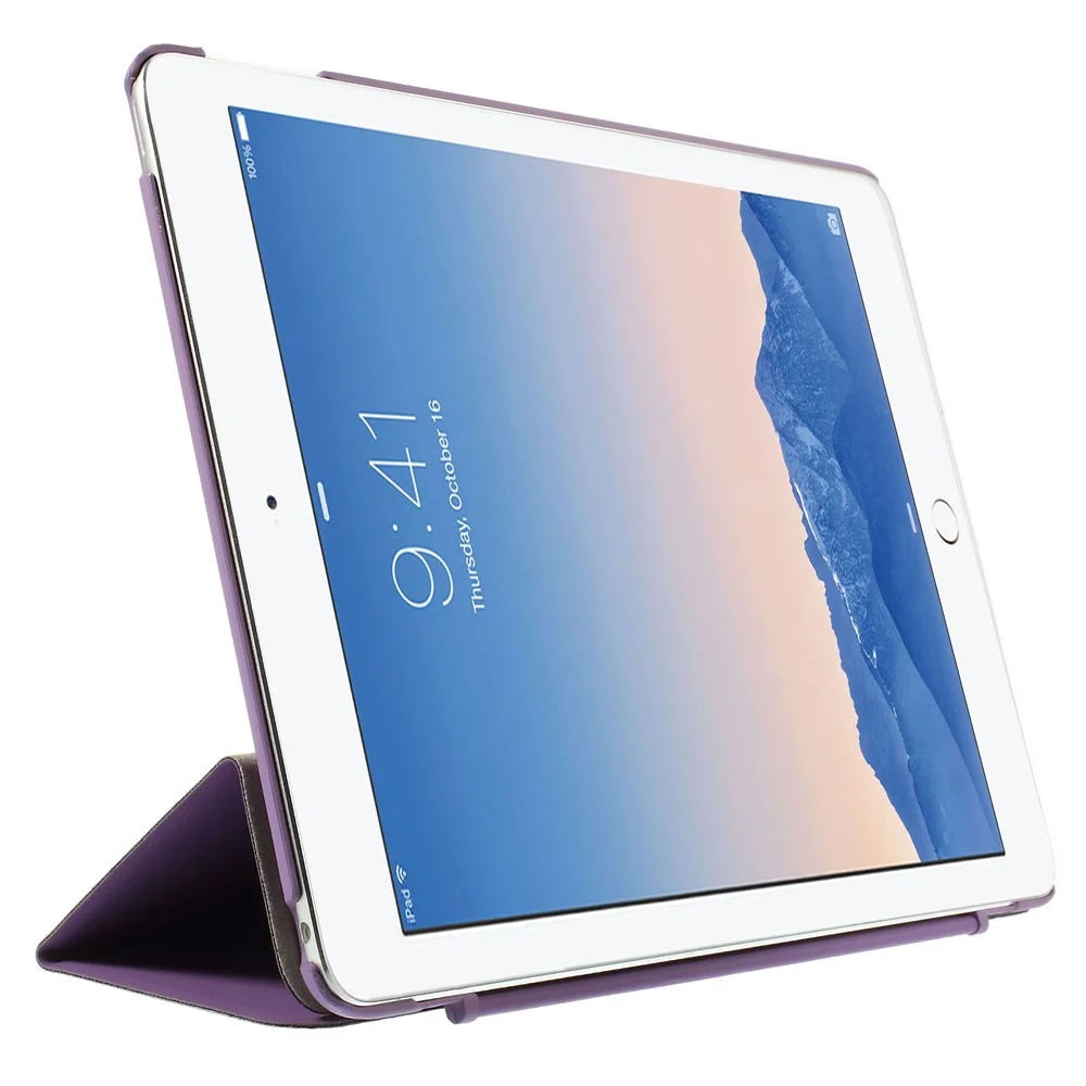 Tri-fold Stand Smart Leather Cover for iPad Air 2 - Purple - 6