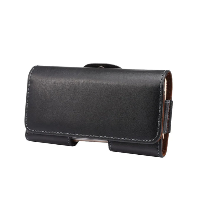 Genuine Leather Holster Pouch Cover for iPhone SE 5s 5 with Belt Clip - Black - 1