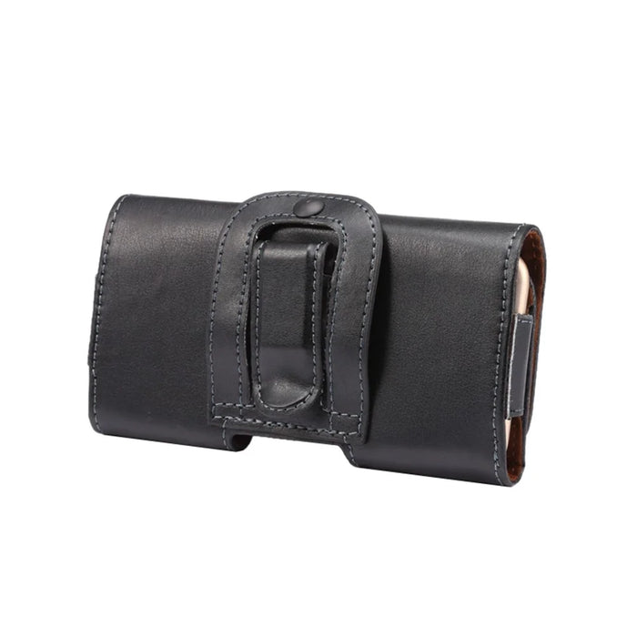 Genuine Leather Holster Pouch Cover for iPhone SE 5s 5 with Belt Clip - Black - 2