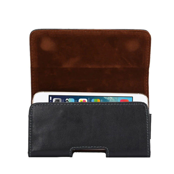 Genuine Leather Holster Pouch Cover for iPhone SE 5s 5 with Belt Clip - Black - 3