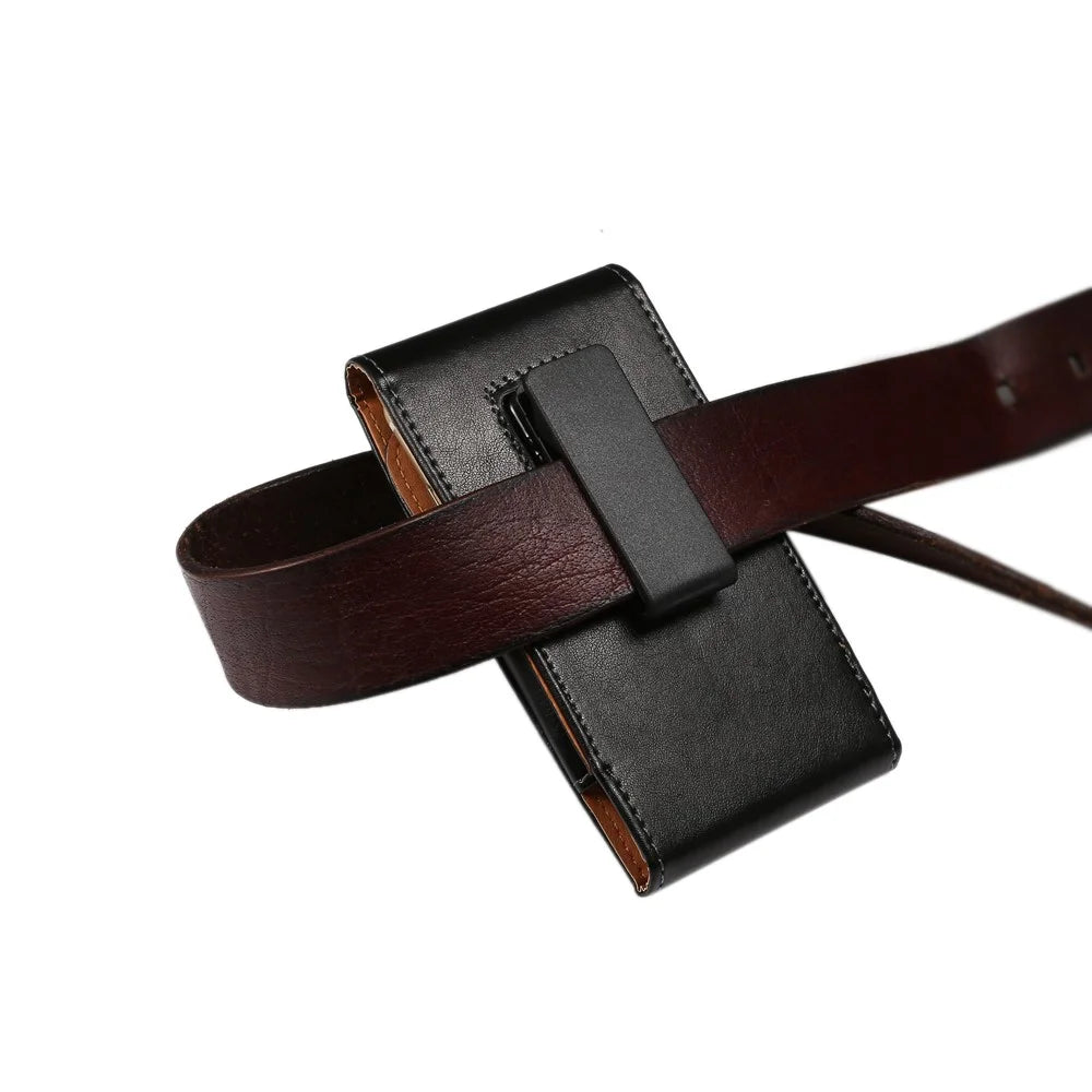 Universal Belt Clip Leather Holster Case for iPhone 11 Pro Max Samsung S10 Plus Huawei Nova 5i Etc - 7