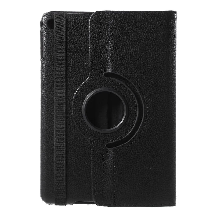For iPad mini 4 Lychee 360-Rotation Leather Stand Case Cover - Black - 3