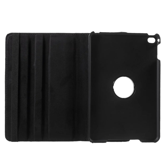 For iPad mini 4 Lychee 360-Rotation Leather Stand Case Cover - Black - 6