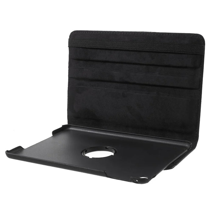 For iPad mini 4 Lychee 360-Rotation Leather Stand Case Cover - Black - 7