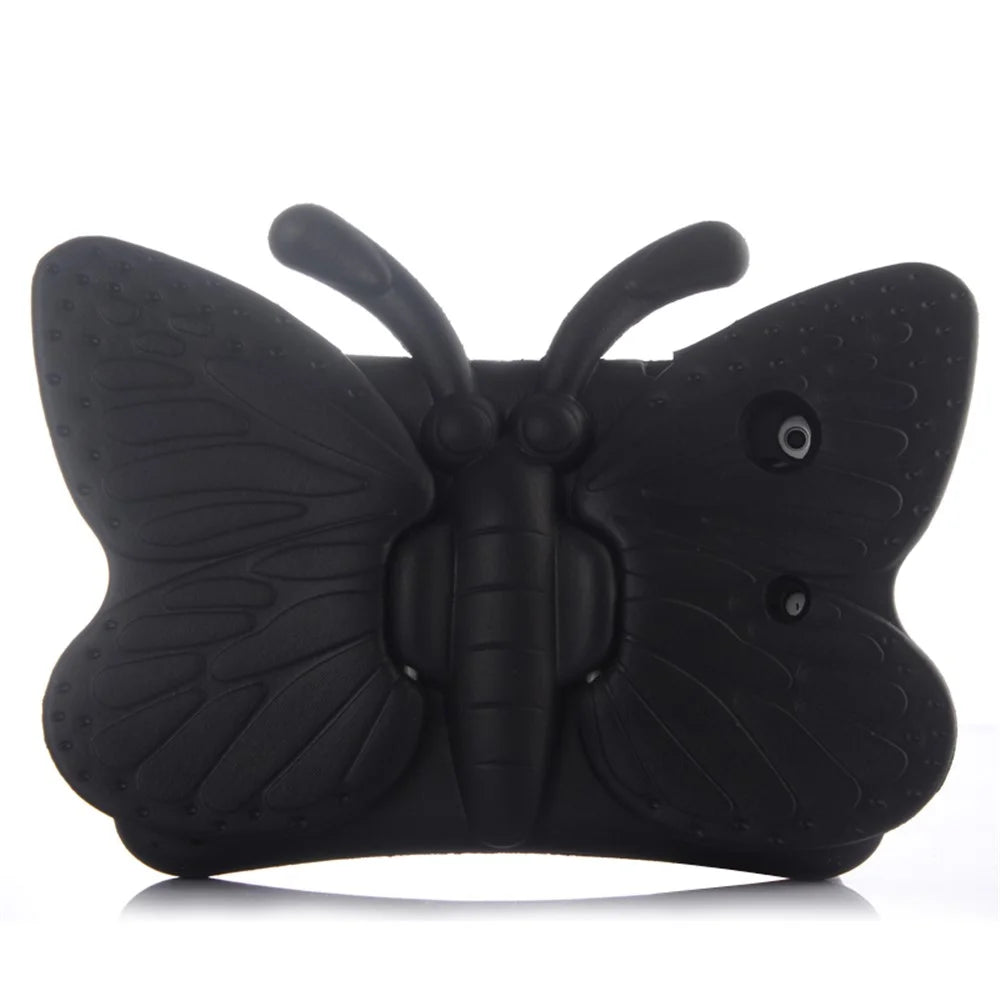 3D Butterfly Kids Shockproof EVA Case for iPad Mini 3/2/1 - Black - 2
