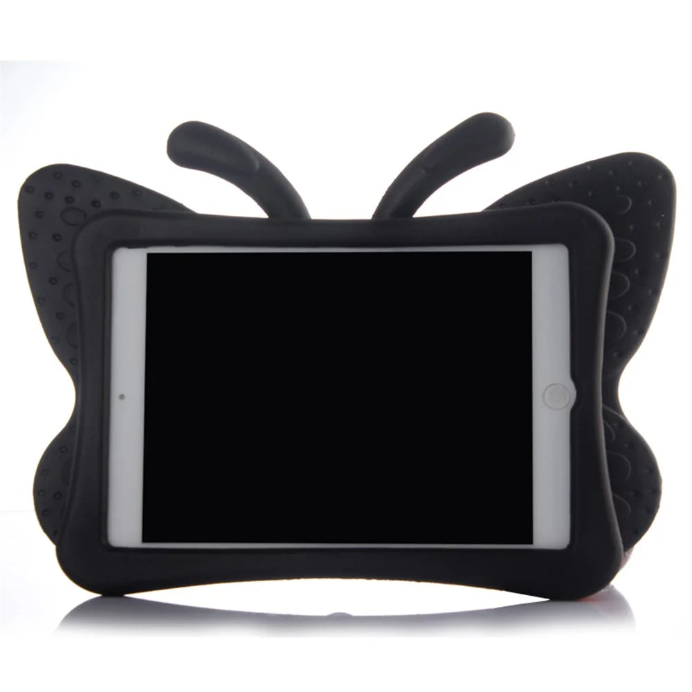 3D Butterfly Kids Shockproof EVA Case for iPad Mini 3/2/1 - Black - 4