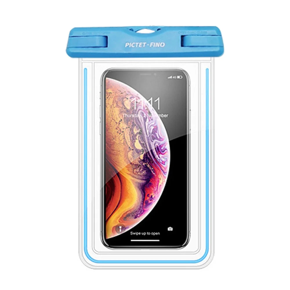 PICTET.FINO Noctilucent IPX8 Waterproof Case Bag for iPhone 6s Plus / 6 Plus with Strap - Blue - 1