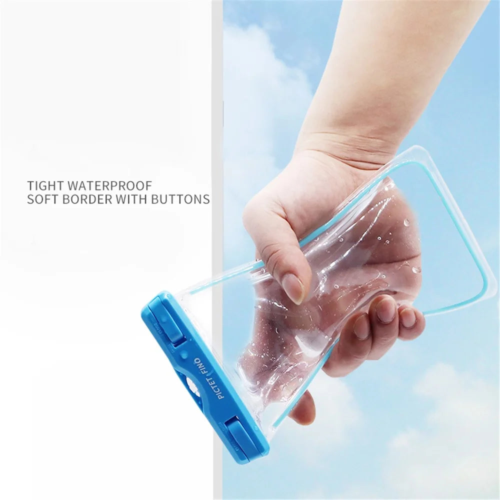 PICTET.FINO Noctilucent IPX8 Waterproof Case Bag for iPhone 6s Plus / 6 Plus with Strap - Blue - 5